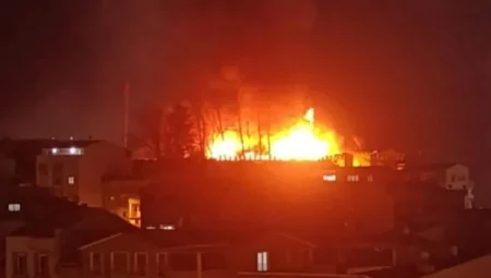 Bursa’daki Tarihi Kestel Kalesi’nde Yangın! Alevler Şehri Aydınlattı