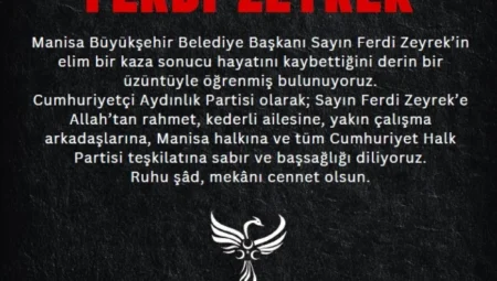 Cumhuriyetçi Aydınlık Partisi Genel Başkanı Serpil Kazoluk’tan Ferdi Zeyrek için taziye mesajı