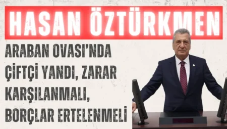 CHP’li Hasan Öztürkmen: ‘Araban Ovası’nda çiftçi yandı, zarar karşılanmalı, borçlar ertelenmeli’