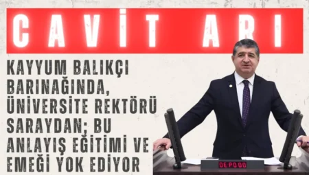 CHP’li Cavit Arı: ‘Kayyum balıkçı barınağında, üniversite rektörü saraydan; bu anlayış eğitimi ve emeği yok ediyor’